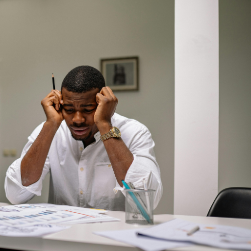 Man experiencing low energy at work