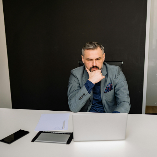 Thoughtful mature man
