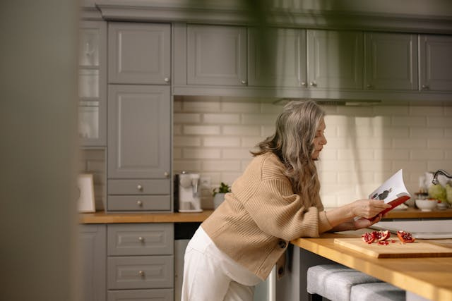 Consumer researching kitchen safety information