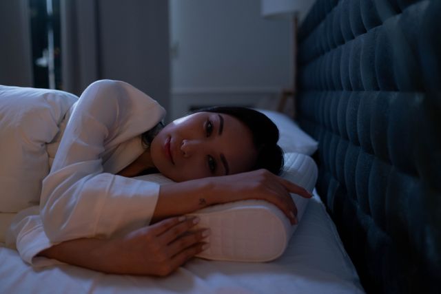 Woman sleeping comfortably on an ergonomic pillow